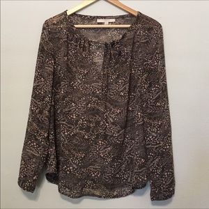 Anne Taylor LOFT long sleeve sheer blouse …